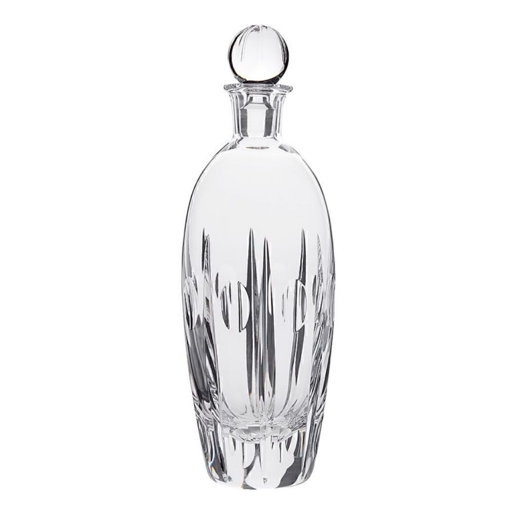 Pottery Barn Crystal Round Cut Decanter / New